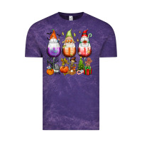Cloud Purple Hallothanksmas wine glasses and gnomes Vintage Tee - texasbilliewilder
