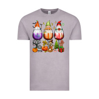 Vintage Zinc Hallothanksmas wine glasses and gnomes Vintage Tee - texasbilliewilder
