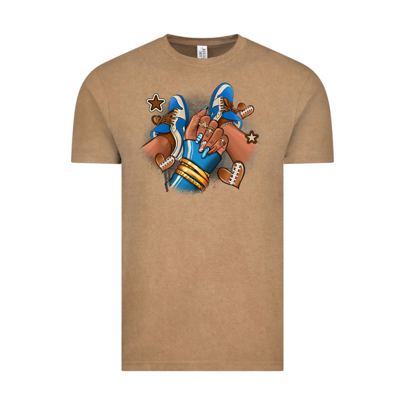 Football Afro Girl Sneakers Vintage Tee by RanaPortraitStore | Teevron