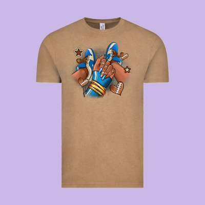 Football Afro Girl Sneakers Vintage Tee Designed By Ranaportraitstore