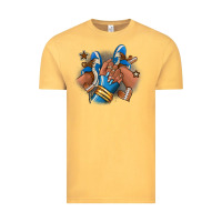 Vintage Mustard Football afro girl sneakers Vintage Tee - RanaPortraitStore