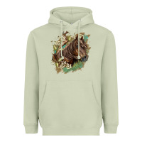 Matcha missouri horse floral background Heavyweight Hoodie - LillyAllenDesigns