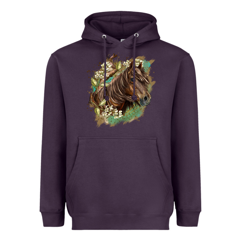 Missouri Horse Floral Background Heavyweight Hoodie by LillyAllenDesigns | Teevron