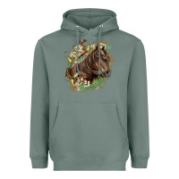 Sage missouri horse floral background Heavyweight Hoodie - LillyAllenDesigns