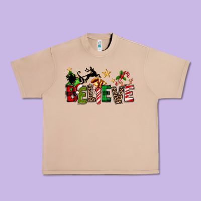 Christmas Believe Urban Heavy Tee Designed By Texasbilliewilder