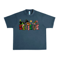 Midnight Navy christmas believe Urban Heavy Tee - texasbilliewilder