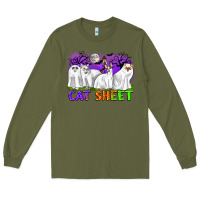 Army Green cat sheet ghost cats halloween Long Sleeve Tee - CowGirlArtShop