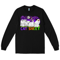 Black cat sheet ghost cats halloween Long Sleeve Tee - CowGirlArtShop