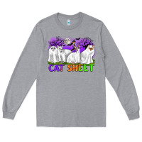 Heather Grey cat sheet ghost cats halloween Long Sleeve Tee - CowGirlArtShop