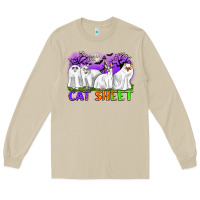 Mushroom cat sheet ghost cats halloween Long Sleeve Tee - CowGirlArtShop