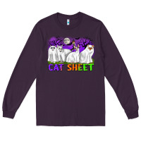 Plum cat sheet ghost cats halloween Long Sleeve Tee - CowGirlArtShop