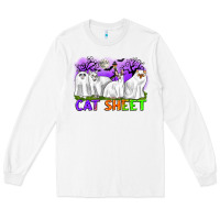 White cat sheet ghost cats halloween Long Sleeve Tee - CowGirlArtShop
