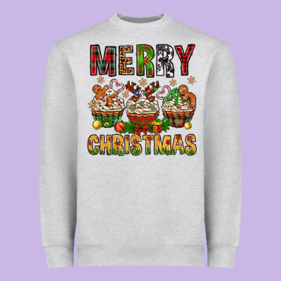 Merry Christmas With Cupcake Bbs Heavyweight Sweatshirt Designed By Bundleandbundleshop