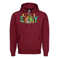 Burgundy True Story Zipper Hoodie - CowhideDigitalArt