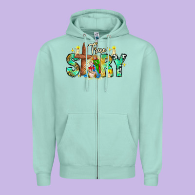 True Story Zipper Hoodie Designed By Cowhidedigitalart