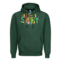 Sports Green True Story Zipper Hoodie - CowhideDigitalArt