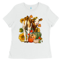White Fall Heifer Ladies Tee - LillyAllenDesigns