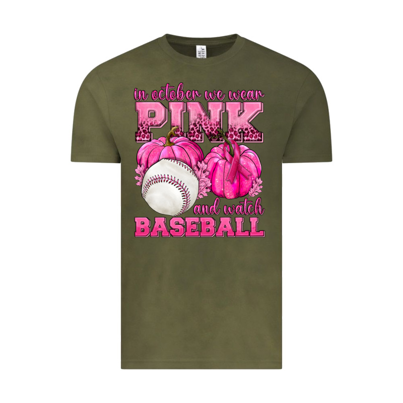 In October We Wear Pink And Watch Baseball Vintage Tee by texasbilliewilder | Teevron