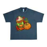 Midnight Navy Fall pumpkin coffee Urban Heavy Tee - NancyCooperArtShop