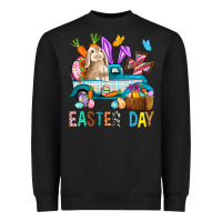 Black Easter Day With Truck Heavyweight Sweatshirt - BundleAndBundleShop