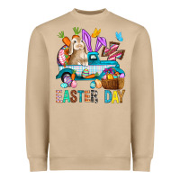 Mushroom Easter Day With Truck Heavyweight Sweatshirt - BundleAndBundleShop
