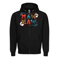Black Baseball mawmaw leopard frame Zipper Hoodie - LillyAllenDesigns