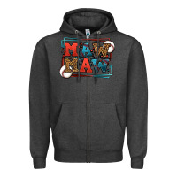 Charcoal Heather Baseball mawmaw leopard frame Zipper Hoodie - LillyAllenDesigns