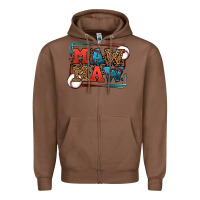Chestnut Baseball mawmaw leopard frame Zipper Hoodie - LillyAllenDesigns