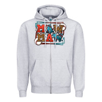 Heather Grey Baseball mawmaw leopard frame Zipper Hoodie - LillyAllenDesigns