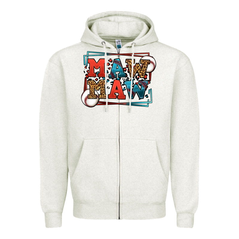 Baseball Mawmaw Leopard Frame Zipper Hoodie by LillyAllenDesigns | Teevron