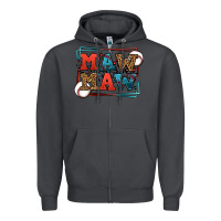 Smoke Baseball mawmaw leopard frame Zipper Hoodie - LillyAllenDesigns