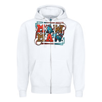 White Baseball mawmaw leopard frame Zipper Hoodie - LillyAllenDesigns