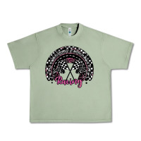 Oil Green racing checkered rainbow Urban Heavy Tee - JahusDesignShop