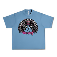 Pebble Blue racing checkered rainbow Urban Heavy Tee - JahusDesignShop