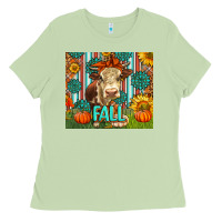 Matcha Western Fall Cow Ladies Tee - LillyAllenDesigns