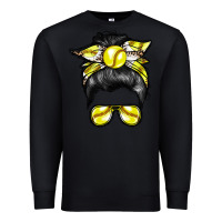 Black softball mom Premium Sweatshirt - RacoonDesign