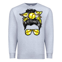 Heather Grey softball mom Premium Sweatshirt - RacoonDesign