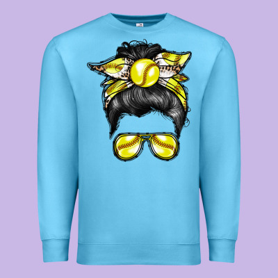 Softball Mom Premium Sweatshirt Designed By Racoondesign