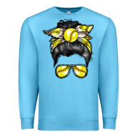 Ocean Blue softball mom Premium Sweatshirt - RacoonDesign