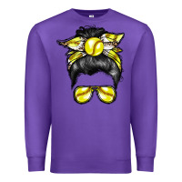 Purple softball mom Premium Sweatshirt - RacoonDesign