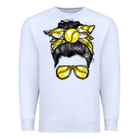 White softball mom Premium Sweatshirt - RacoonDesign