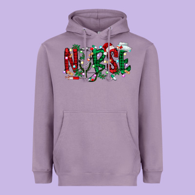 Nurse Christmas Heavyweight Hoodie Designed By Racoondesign