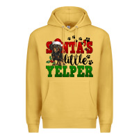 Antique Gold Santa's Little Yelper Premium Hoodie - FaDigitalArtStudio