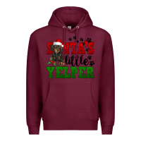 Burgundy Santa's Little Yelper Premium Hoodie - FaDigitalArtStudio
