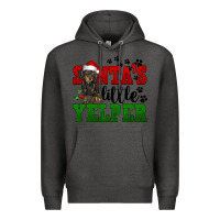 Charcoal Heather Santa's Little Yelper Premium Hoodie - FaDigitalArtStudio