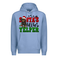 Colony Blue Santa's Little Yelper Premium Hoodie - FaDigitalArtStudio