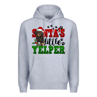 Heather Grey Santa's Little Yelper Premium Hoodie - FaDigitalArtStudio