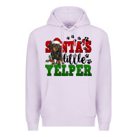Lilac Santa's Little Yelper Premium Hoodie - FaDigitalArtStudio