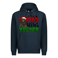 Navy Santa's Little Yelper Premium Hoodie - FaDigitalArtStudio