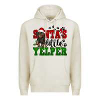 Oatmeal Heather Santa's Little Yelper Premium Hoodie - FaDigitalArtStudio